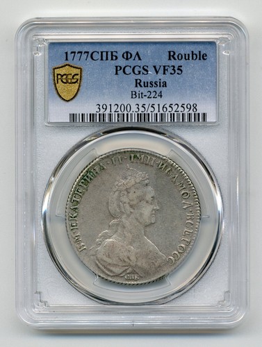1777 russia rouble - russia, rouble,